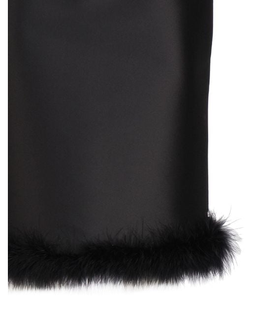Sportmax Black Midi Skirt With Feather Bottom