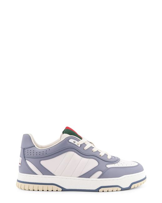 Gucci White Re-Web Leather Sneakers for men