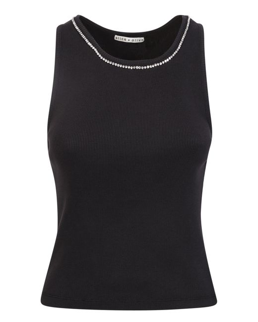 Alice + Olivia Alice + Olivia Black Drina Tank Top Lyst
