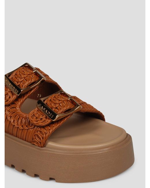 Casadei Brown Birky Ale Slides Sandals