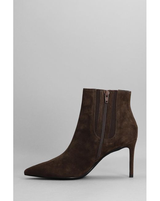 Jeffrey Campbell Nixie-g High Heels Ankle Boots In Brown Suede | Lyst