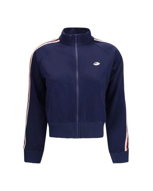 Fiorucci Blue Cropped Sweatshirt With Angels Patch Polyester Sweatshirts
