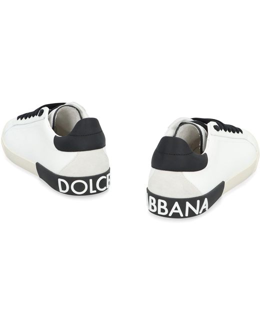 Dolce & Gabbana White Low-Top Sneakers Calf Trainers for men