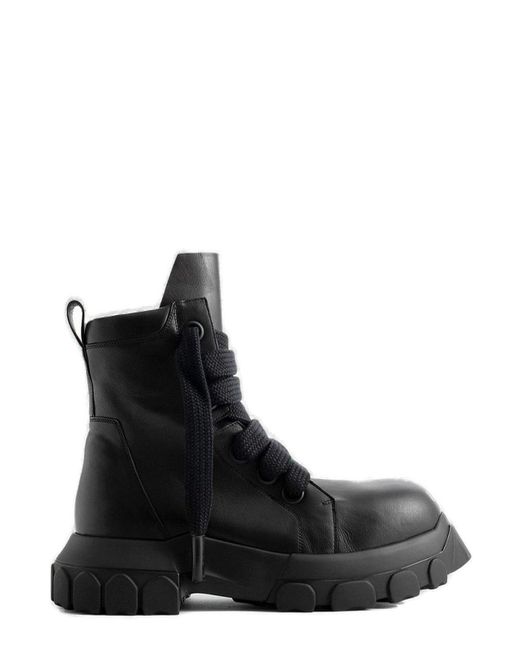 Rick Owens Black Jumbo Laced Bozo Tractor Chunky Boots for men