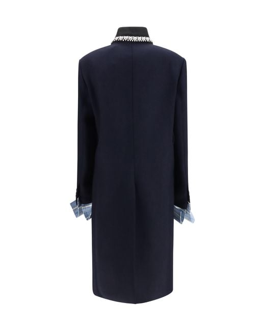 Prada Blue Double Wool Coat
