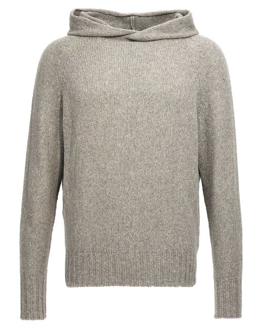 Ma'ry'ya Gray Hooded Sweater for men