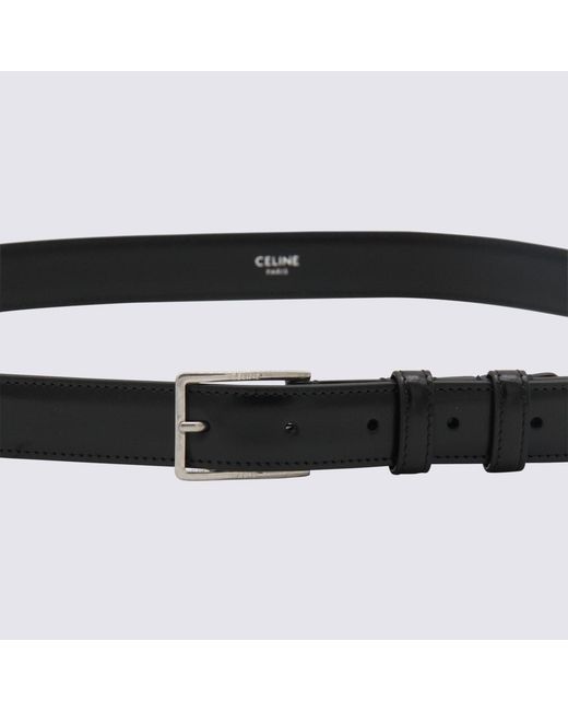 Céline Black Bull Leather Belt for men