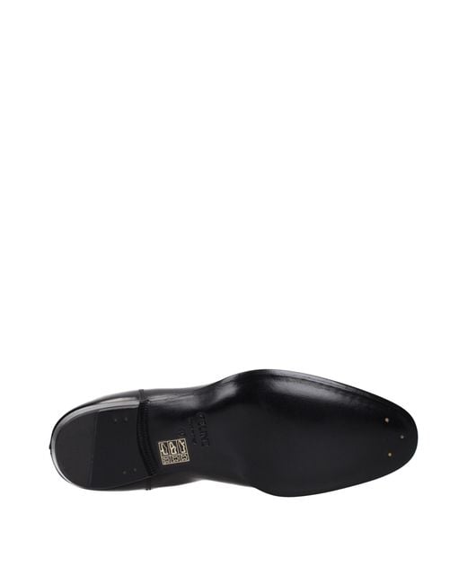 Céline Black Leather Ankle Boots for men