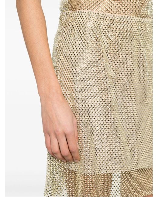 Philosophy Di Lorenzo Serafini Natural All-Over Crystal Embellishment Skirt