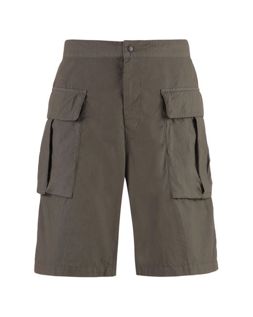 Aspesi Gray Cotton Cargo Bermuda Shorts for men