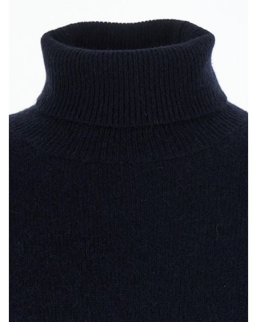 Roberto Collina Blue Turtleneck Sweater Wool Virgin Tops for men