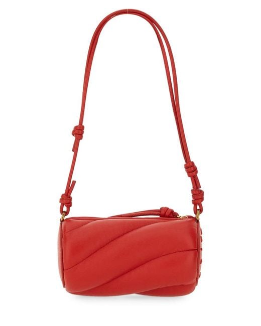 Fiorucci Red Mini Mella Bag Leather Cotton Shoulder