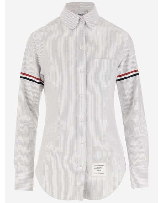 Thom Browne White Striped Cotton Shirt
