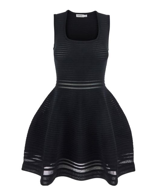 Jonathan Simkhai Black Square Neck Dress With Flared Skirt