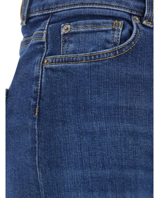 Twinset Blue Five-Pocket Design Jeans With Faded Effect