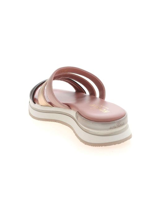 Hogan Pink H257 Leather Sandals