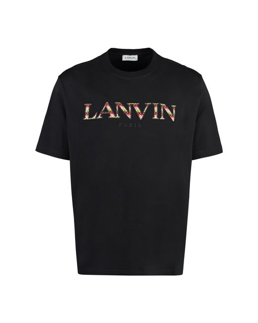 Lanvin Black Cotton Crew-neck T-shirt for men