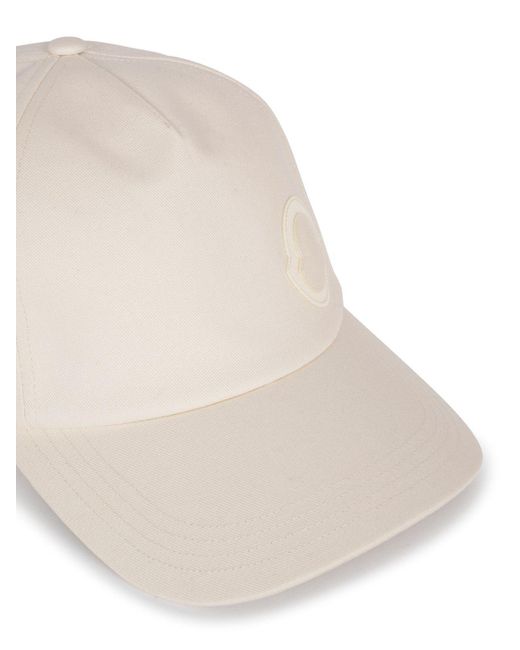 Moncler White Logo Patch Baseball Cap