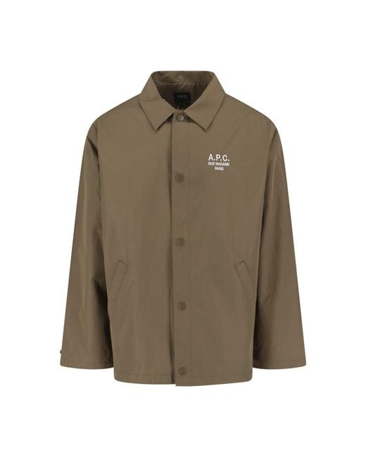 A.P.C. Green Jackets Polyester for men