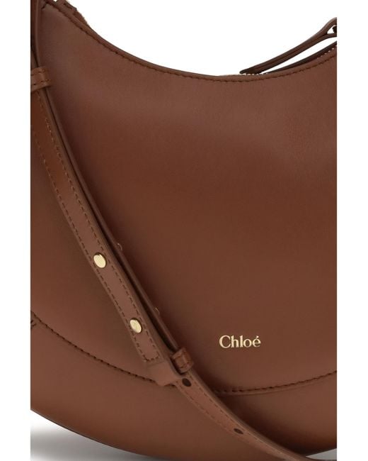 Chloé Brown Marcie Shoulder Bag Calf Leather Bos Taurus