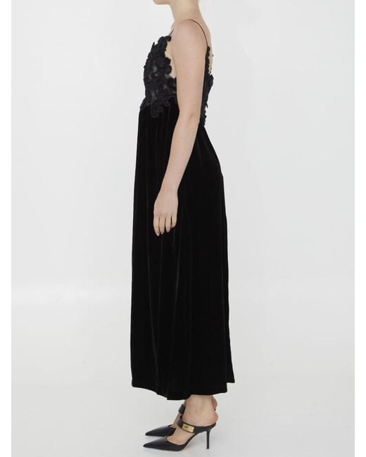 Zimmermann Black Sensory Velvet Slip Dress