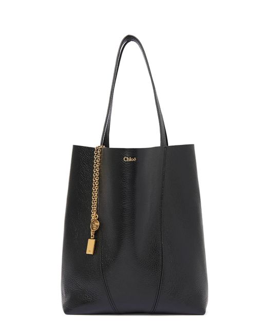 Chloé Black Spin Leather Shoulder Bag