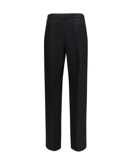 Rick Owens Black Work Pants Ramie; Cotton for men