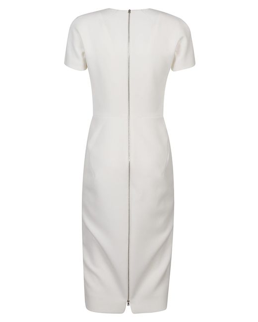 Victoria Beckham White Fitted T-Shirt Dress