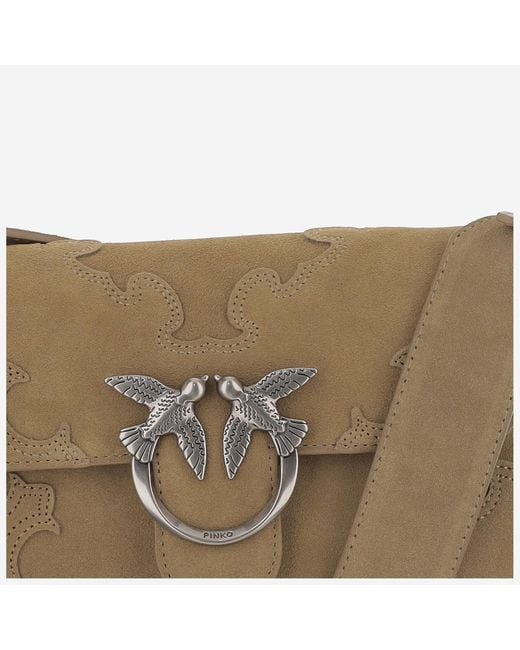Pinko Natural Shoulder Bag Love One Suede