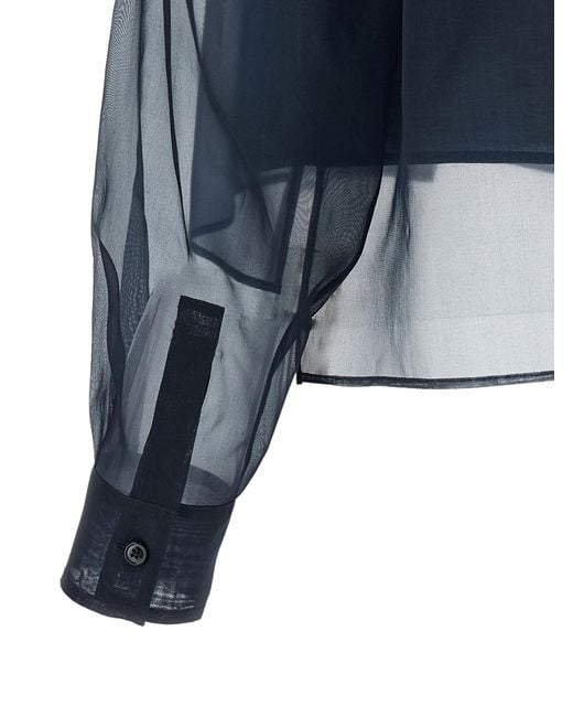 Max Mara Blue Cotton Blouse