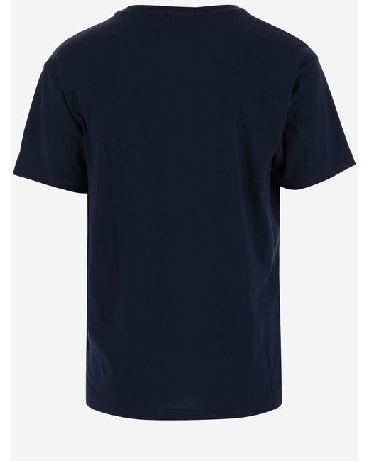 Ralph Lauren Blue Cotton T-Shirt With Logo for men