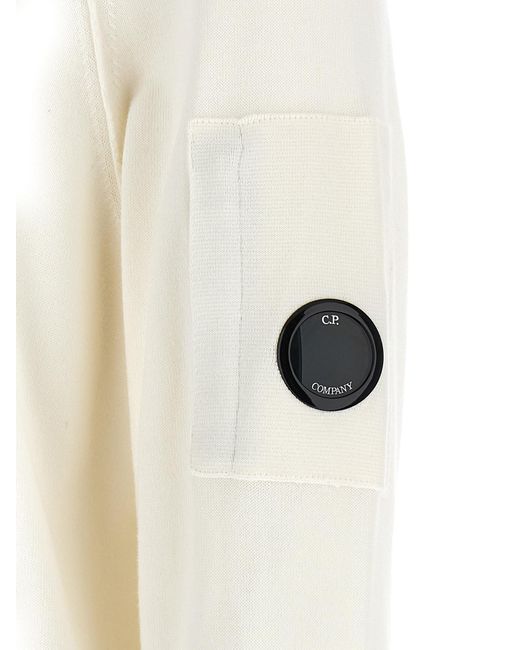 C P Company White 'Sea Island' Hoodie for men