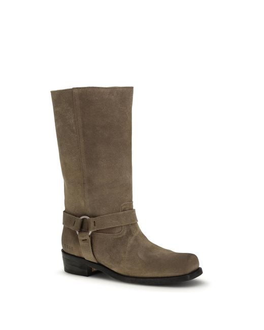 Golden Goose Deluxe Brand Natural Suede Biker Boots Calf Leather Bos Taurus