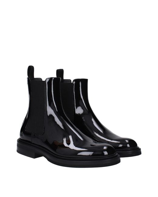 Dolce & Gabbana Black Leather Ankle Boots for men
