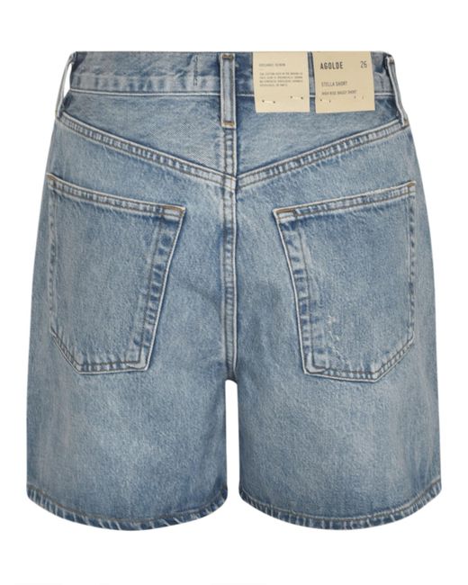 Agolde Blue Stella High-rise Denim Shorts