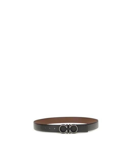 Ferragamo Black Calf Leather Bos Taurus Regular Belt for men