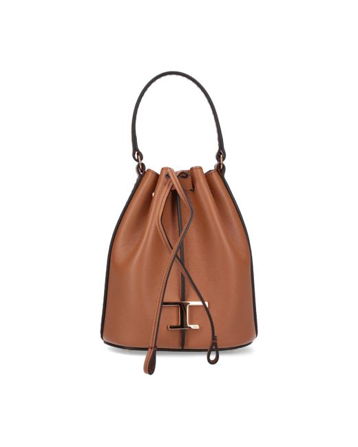 Tod's Brown T Timeless Bucket Bag