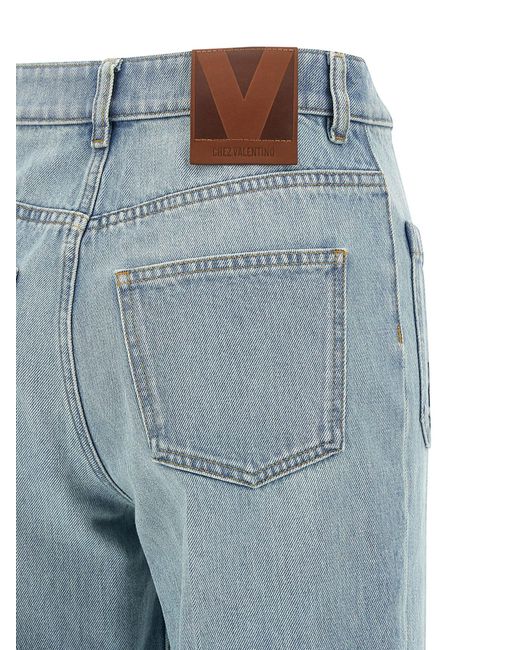 Valentino Garavani Blue High Waist Jeans Cotton