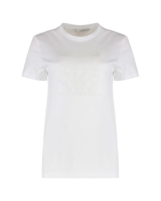 Max Mara White Crew-Neck T-Shirt Giovane Cotton T-Shirts & Jerseys