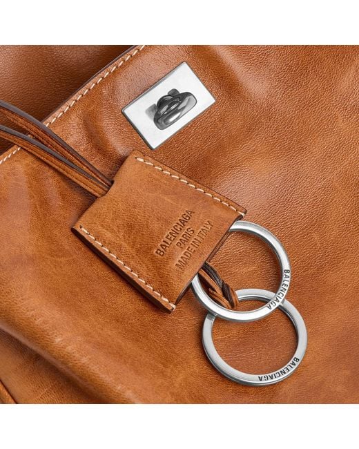 Balenciaga Brown Shoulder Bag Rodeo Mini Calfskin Leather