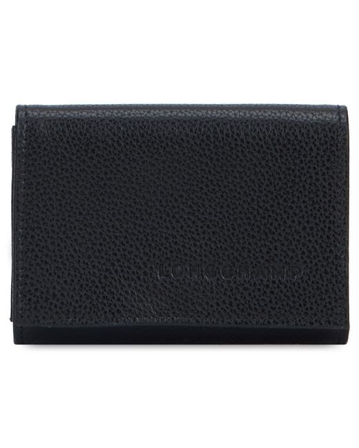 Longchamp Black Leather Wallet & Purses