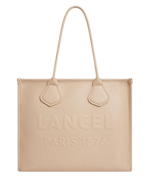 Lancel Natural Grained Cowhide Leather Tote Bag