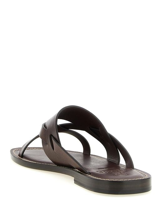 Brunello Cucinelli Black Calfskin Slides Shoe for men
