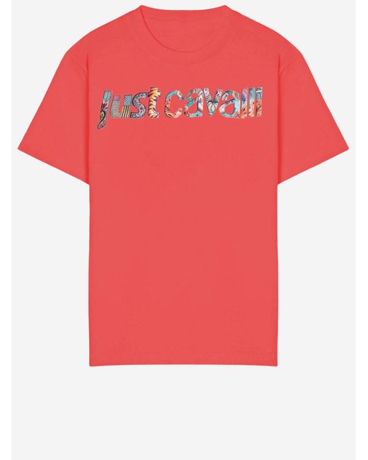 Just Cavalli Red Cotton T-Shirt T-Shirts & Jerseys