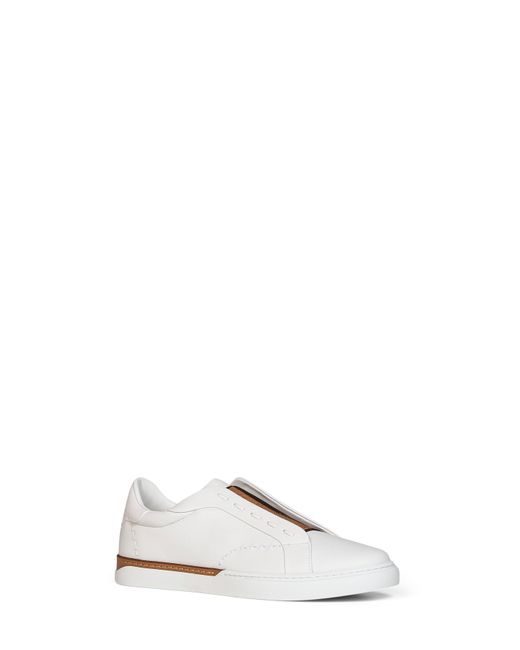 Fendi White Smooth Leather City Low-Top Sneakers for men