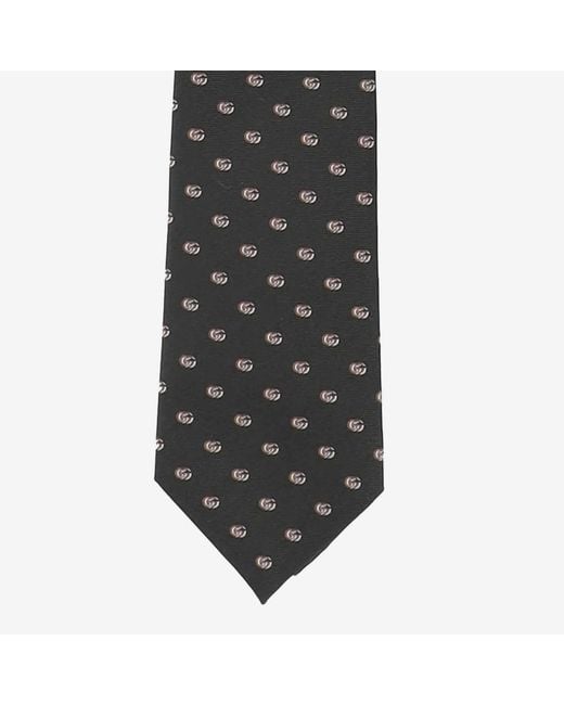 Gucci Green Silk Jacquard Tie Double G Ties & Bow for men