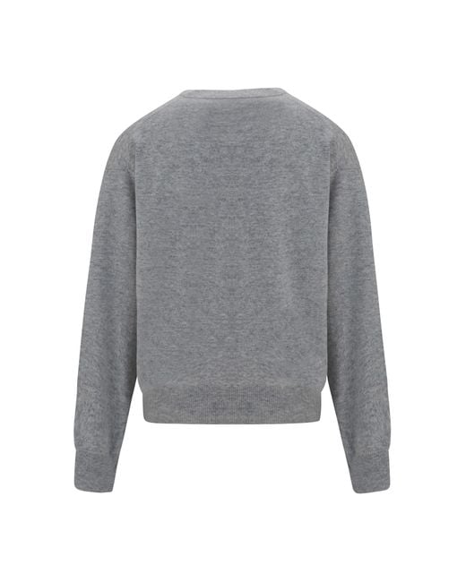 Brunello Cucinelli Gray V-Neck Cashmere Sweater Kashmir/Capra Hircus