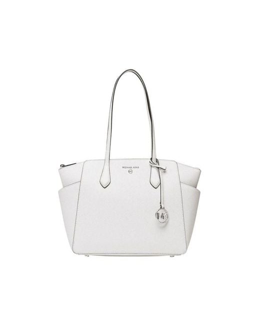 Michael Kors White Tote Bag Leather Tote-Bags