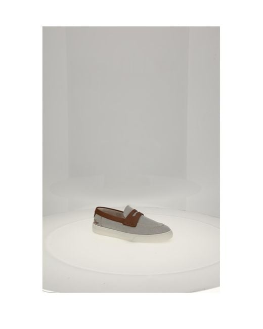 Dior Gray Boat Shoes Chester Calf Leather Loafers for men