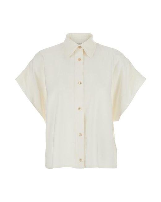 Jucca White Shirt With Classic Collar And Short Sleeves